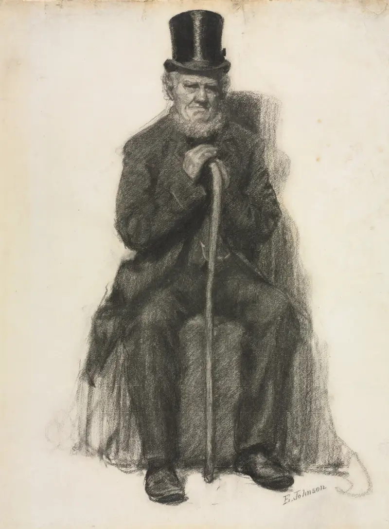 Study of an Old Man (Possibly a Study for Portrait of Peter Folger) av Eastman Johnson