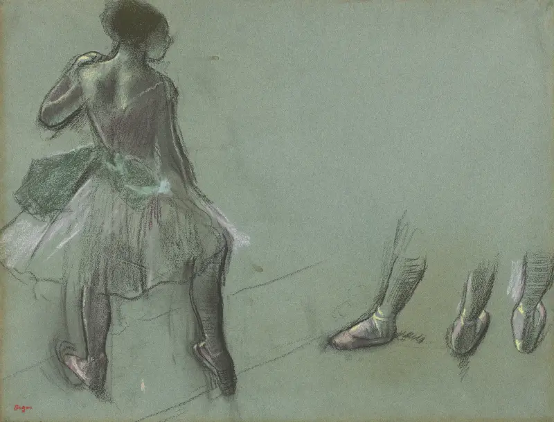 Dancer Seen from Behind and Three Studies of Feet av Edgar Degas