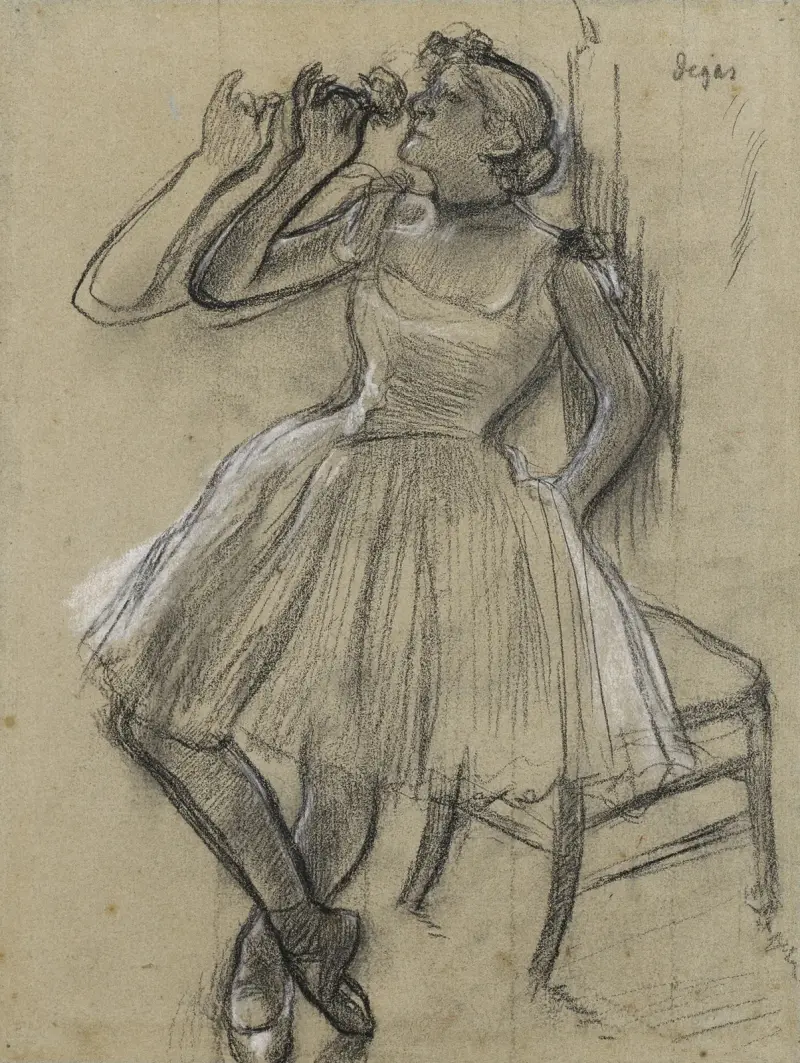 Tanečnice s růží, Edgar Degas