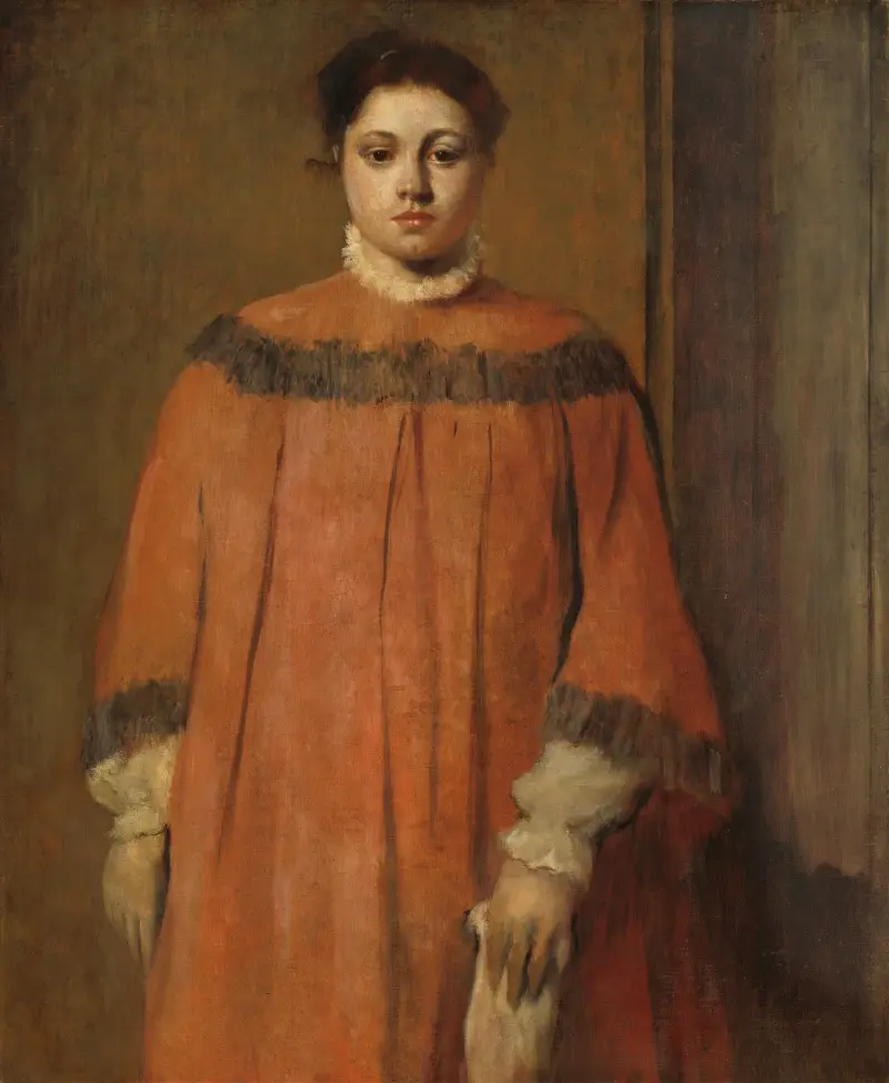 Girl in Red av Edgar Degas