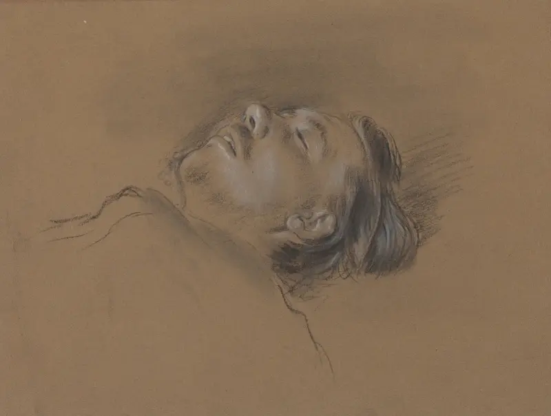 Head of the Fallen Jockey (study for ‘Scene from the Steeplechase – The Fallen Jockey’) av Edgar Degas