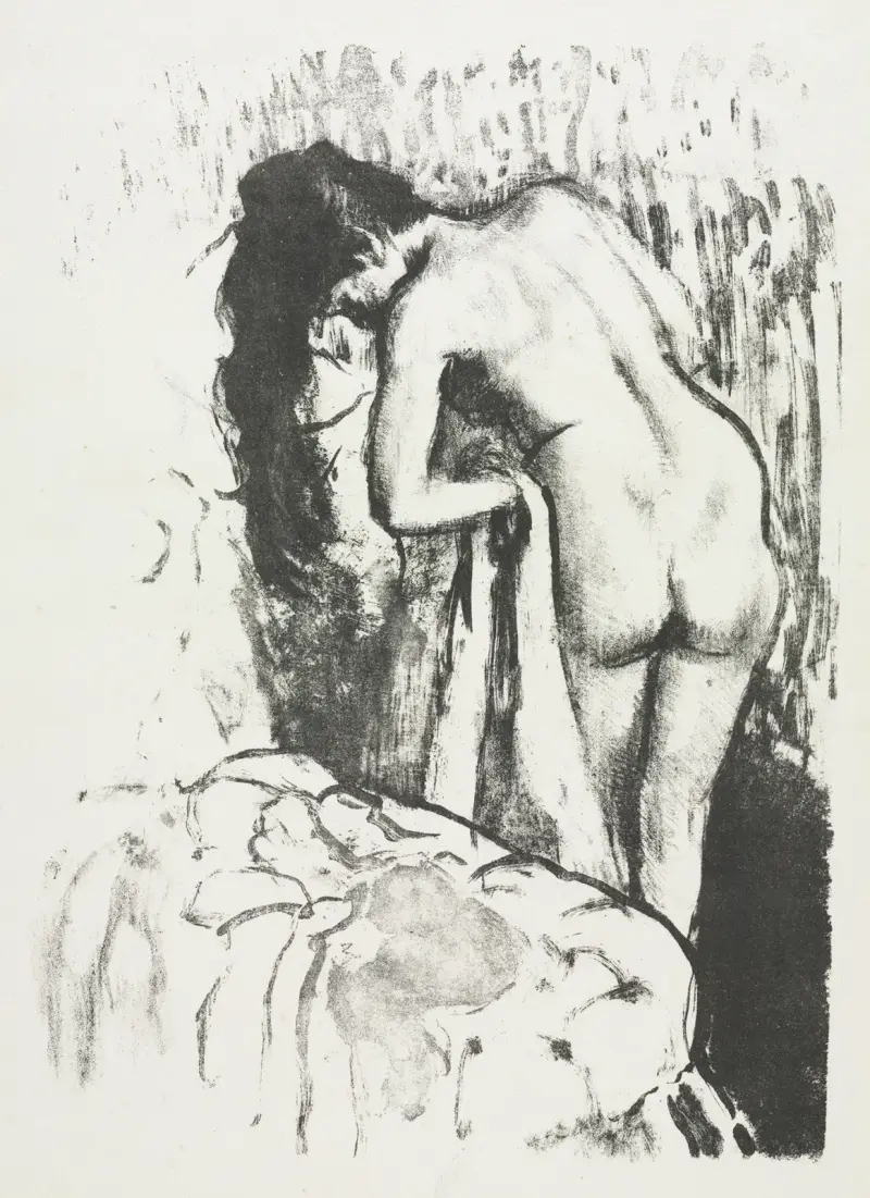 Nude Woman Standing, Drying Herself, 1891 – nr 2 av Edgar Degas