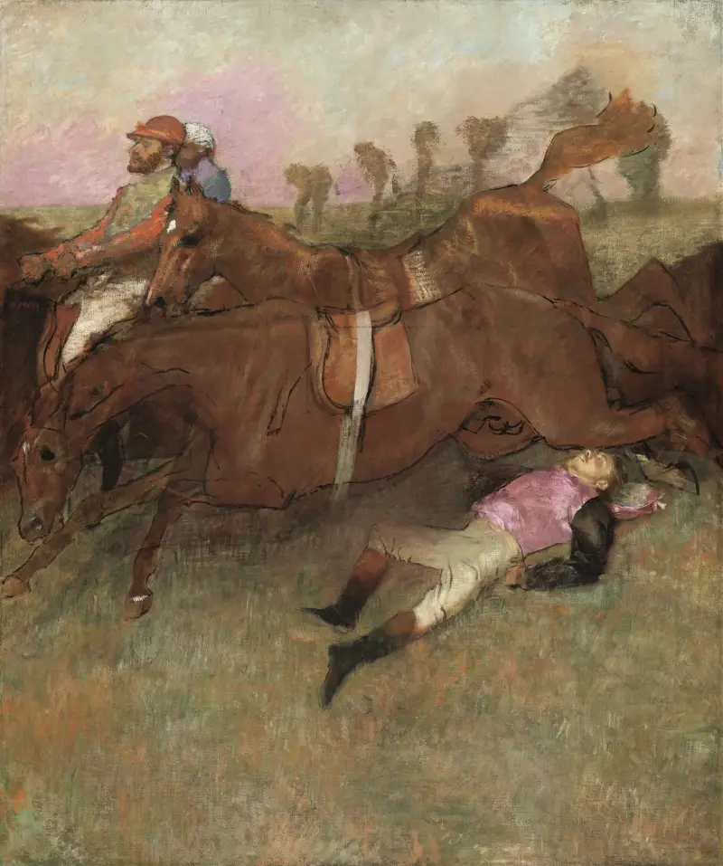 Scene from the Steeplechase – The Fallen Jockey av Edgar Degas