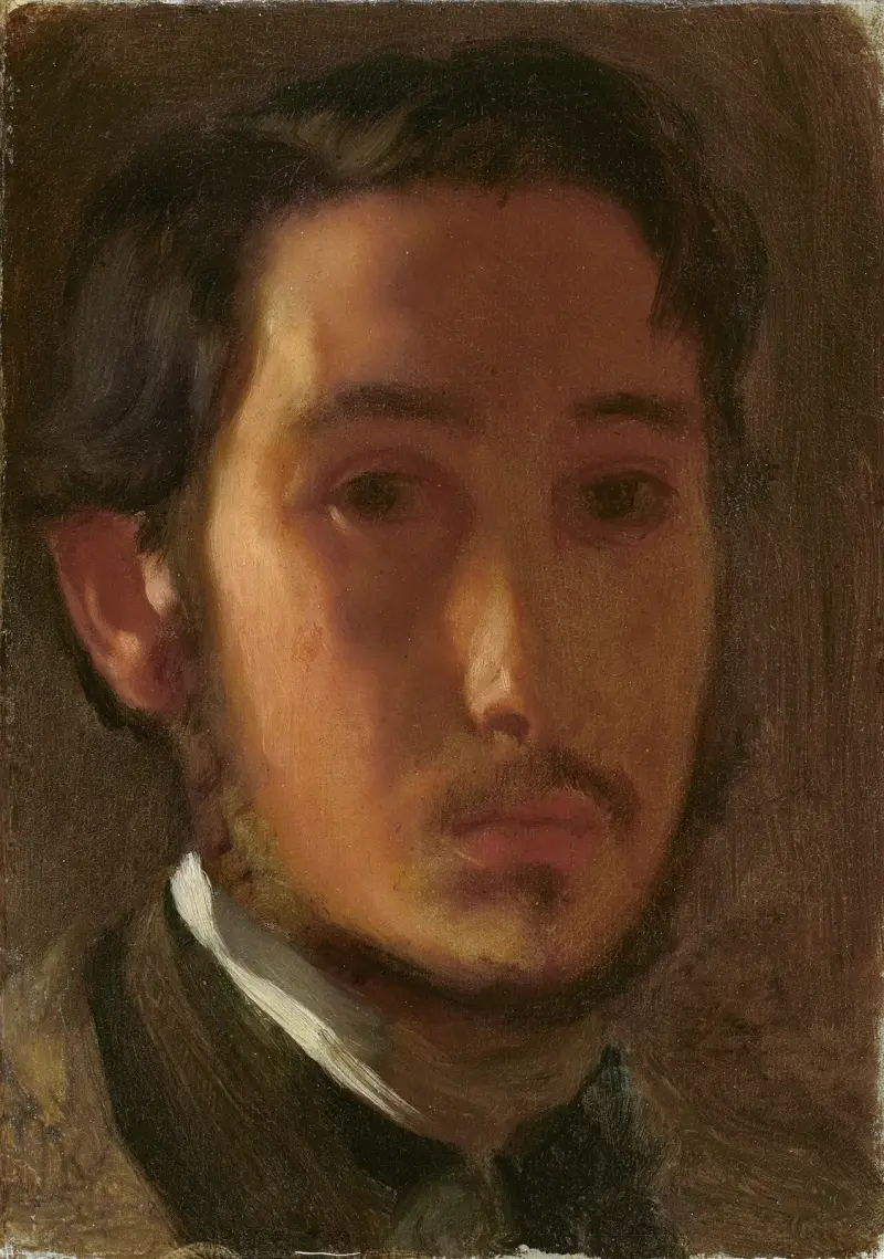 Selbstbildnis mit weißem Kragen von Edgar Degas
