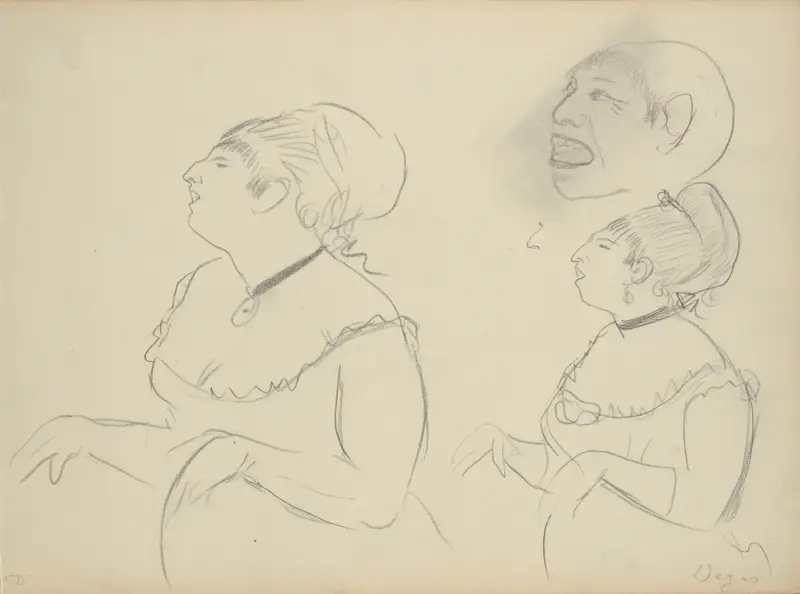 Sketches of Café Singers, 1877 – nr 1 av Edgar Degas