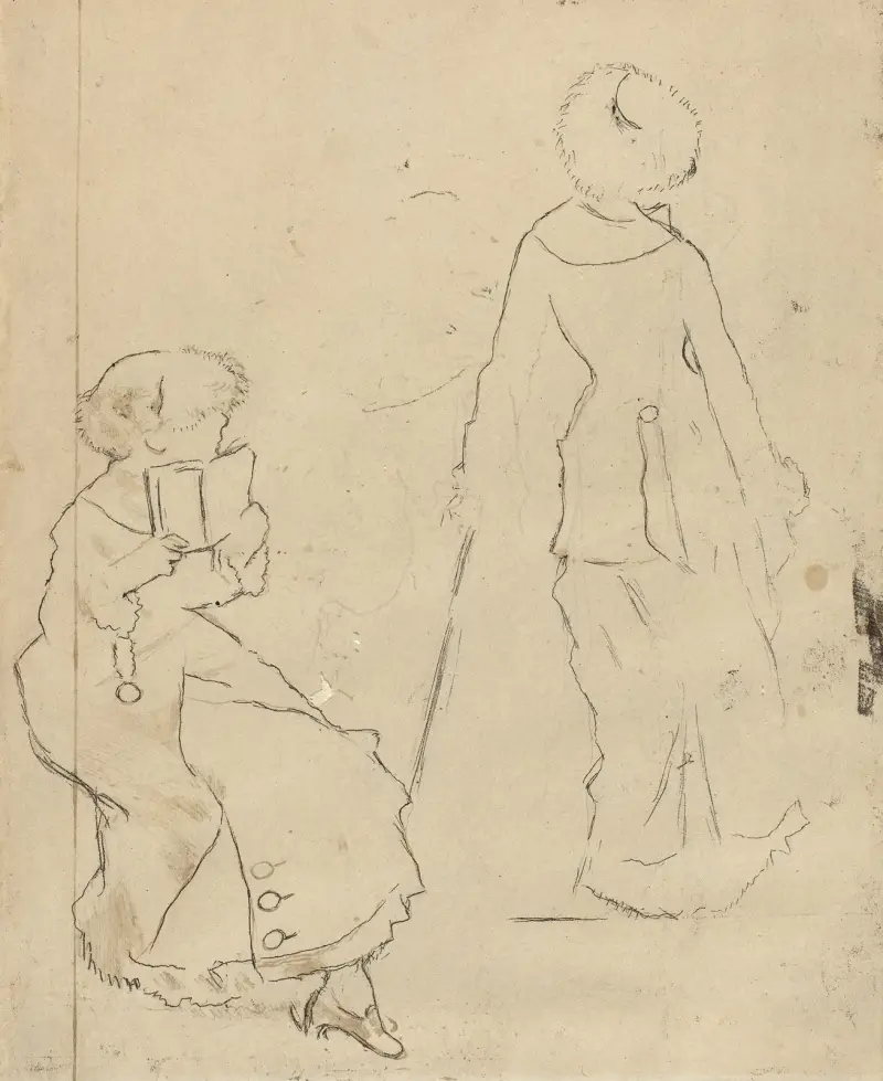 Study for ‘Mary Cassatt at the Louvre’ (verso) av Edgar Degas