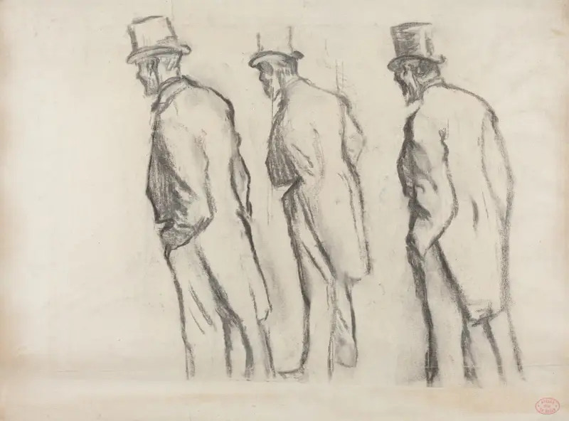 Three Studies of Ludovic Halévy Standing II av Edgar Degas