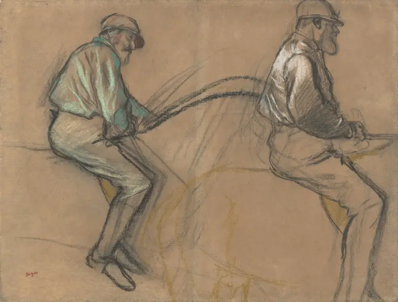 Two Studies of a Jockey av Edgar Degas