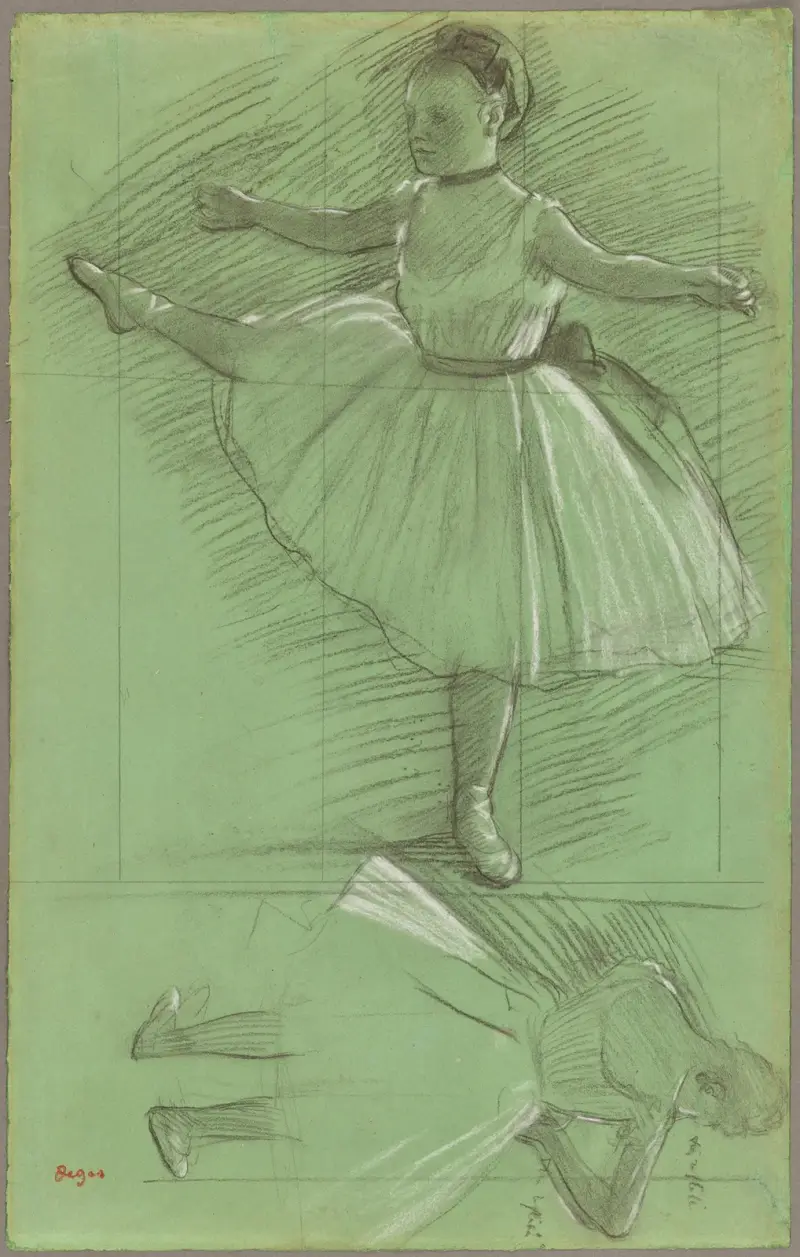 Two Studies of Dancers av Edgar Degas