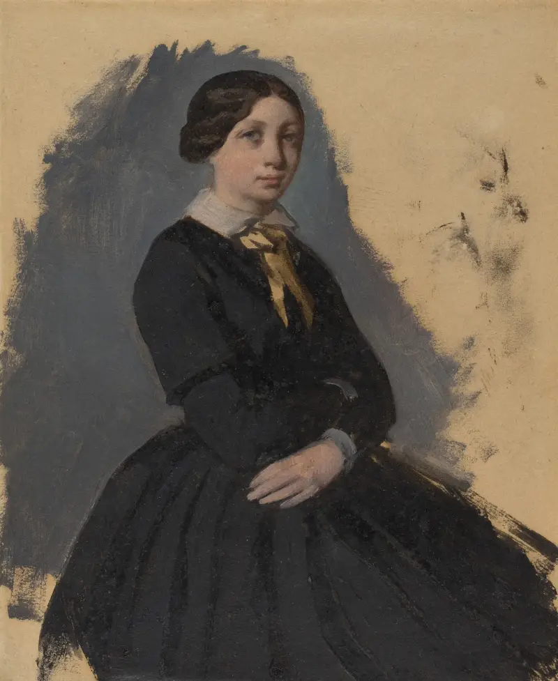 Young Woman In Black av Edgar Degas