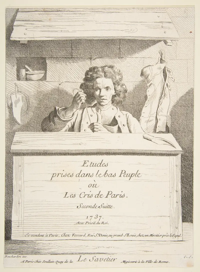 Der Schuhmacher, 1737 von Edmé Bouchardon