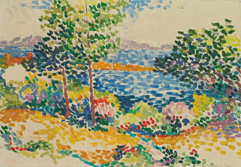 Havsstrand vid Medelhavet av Henri-Edmond Cross