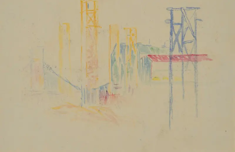 Studie för 'Le Quai de Passy' av Henri-Edmond Cross