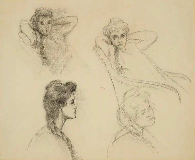 Studier av kvinna av Henri-Edmond Cross
