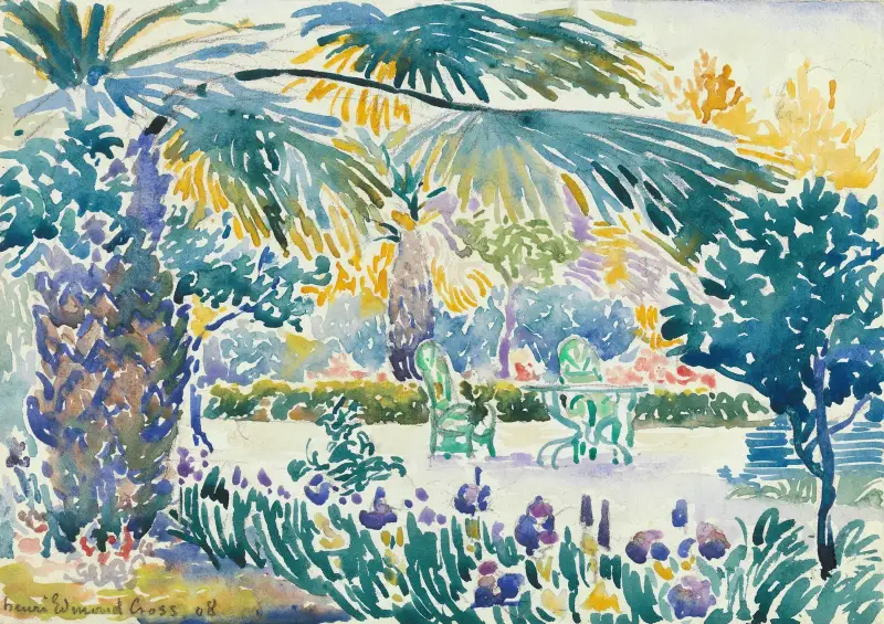 Målarens trädgård i Saint-Clair av Henri-Edmond Cross