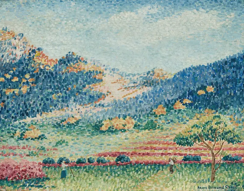 Landskap med små mauriska berg av Henri-Edmond Cross