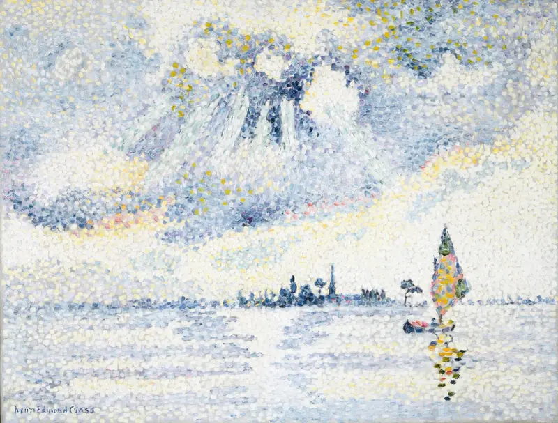Solnedgång över lagunen, Venedig av Henri-Edmond Cross