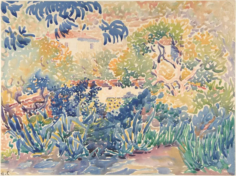 Konstnärens trädgård i Saint-Clair av Henri-Edmond Cross