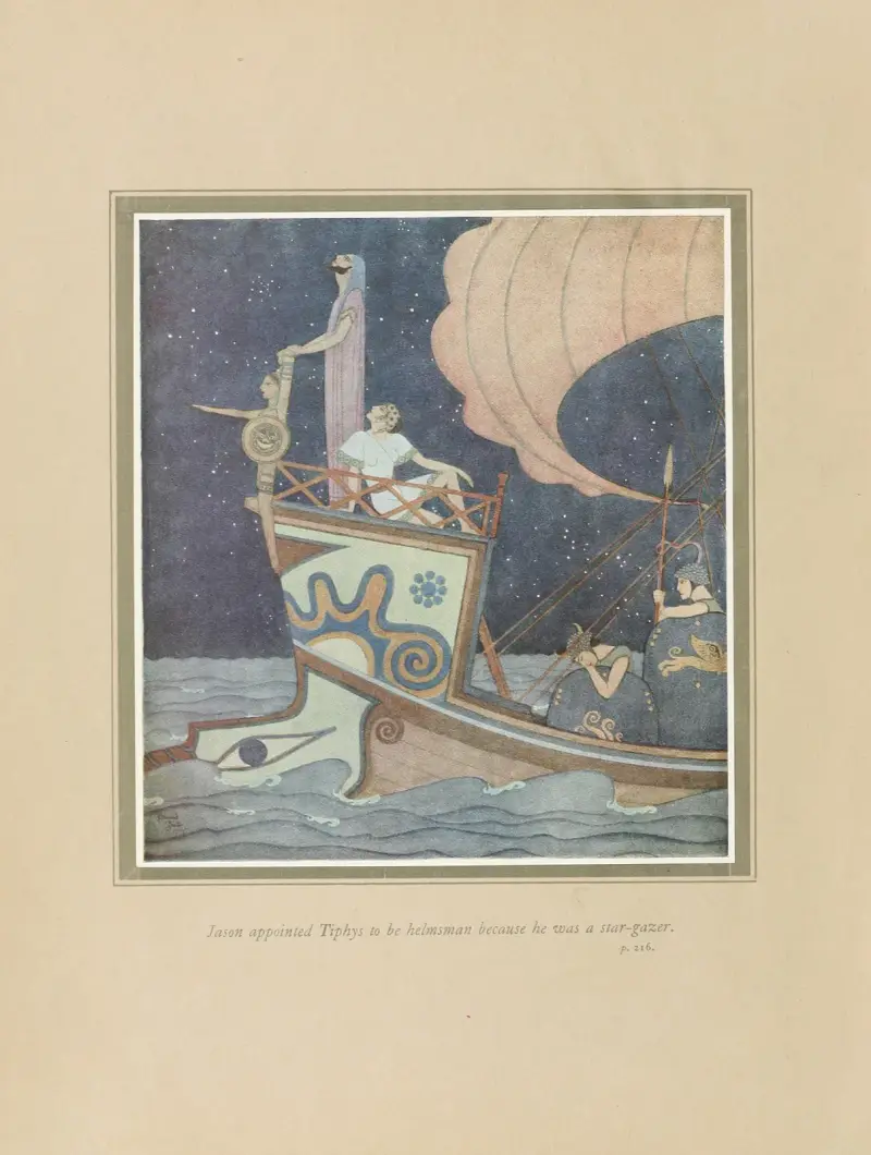 Jason appointed Tiphys to be helmsman because he was a star-gazer av Edmund Dulac