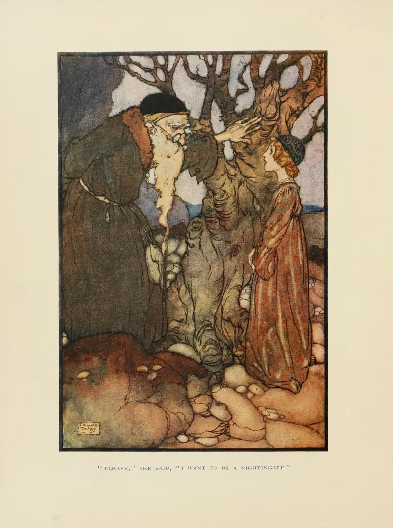 ‘Please, she said, I want to be a nightingale’ av Edmund Dulac