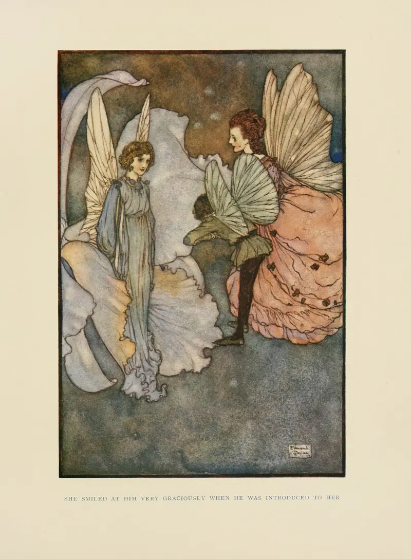 She smiled at him very graciously when he was introduced to her av Edmund Dulac