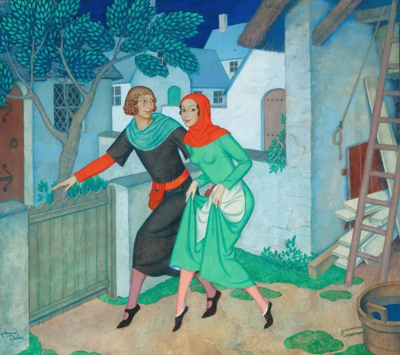 Möllarens berättelse, nr 5 Canterbury Tales av Edmund Dulac