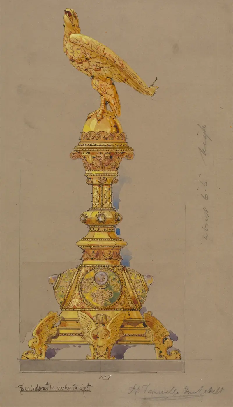 Design executed for Jones and Willis, metal and wood-workers and church furniture manufacturers of Birmingham and London – nr 16 av George Edmund Street
