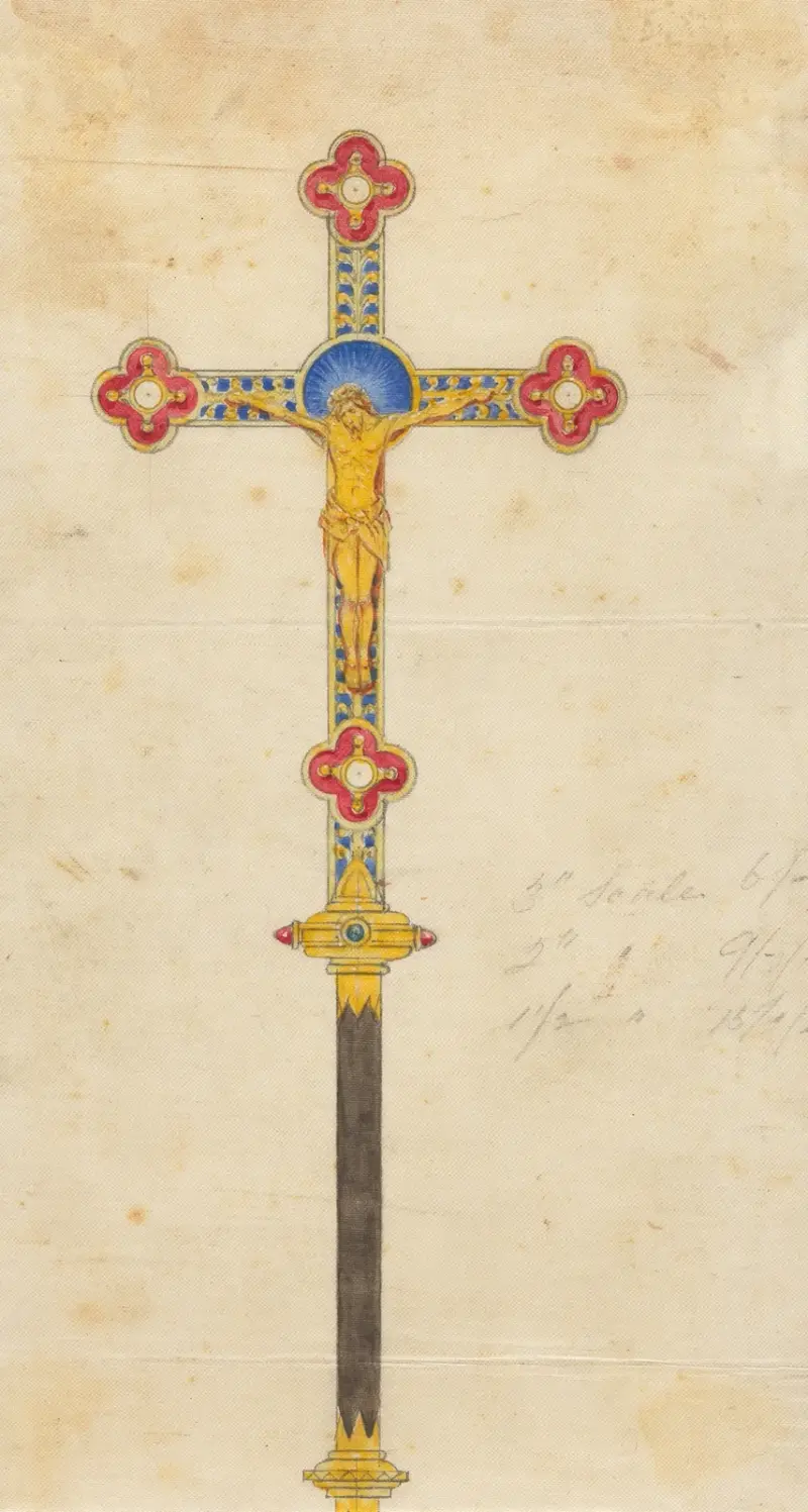 Design executed for Jones and Willis, metal and wood-workers and church furniture manufacturers of Birmingham and London – nr 20 av George Edmund Street