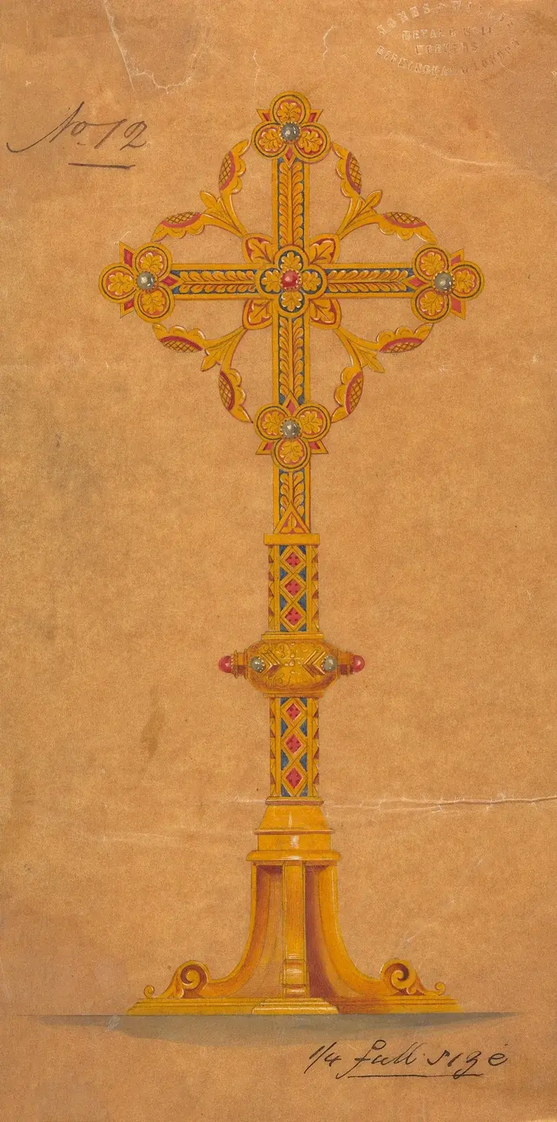 Design executed for Jones and Willis, metal and wood-workers and church furniture manufacturers of Birmingham and London – nr 24 av George Edmund Street