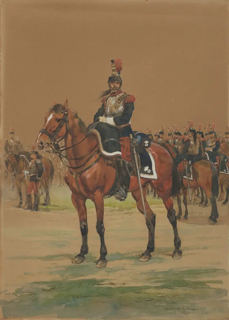 Fransk kyrassiär av Jean-Baptiste Édouard Detaille