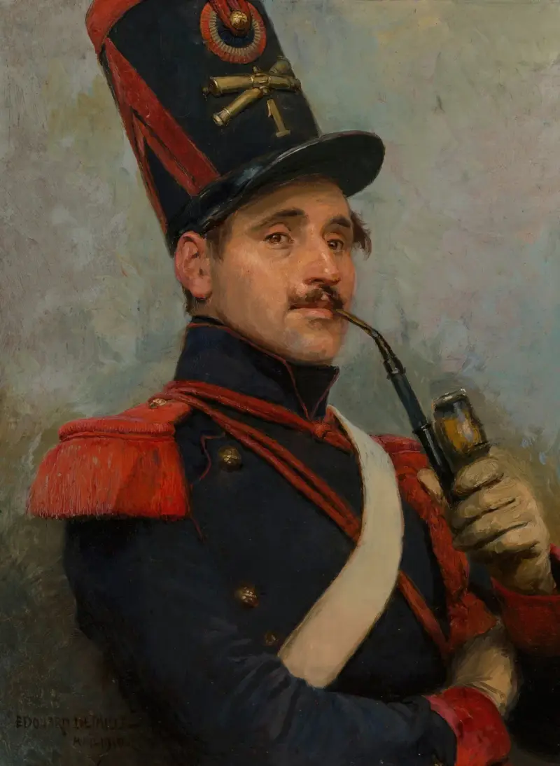 Självporträtt i fransk artilleriuniform av Jean-Baptiste Édouard Detaille
