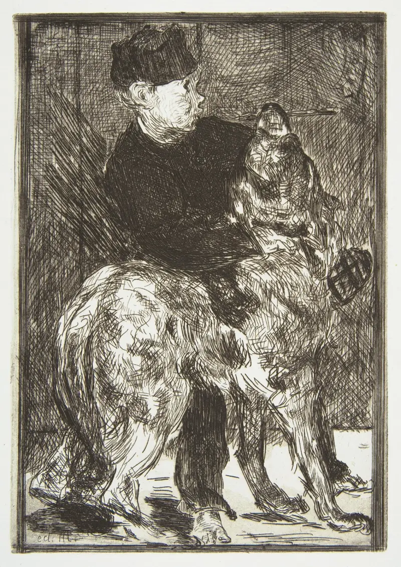 Junge mit Hund von Édouard Manet