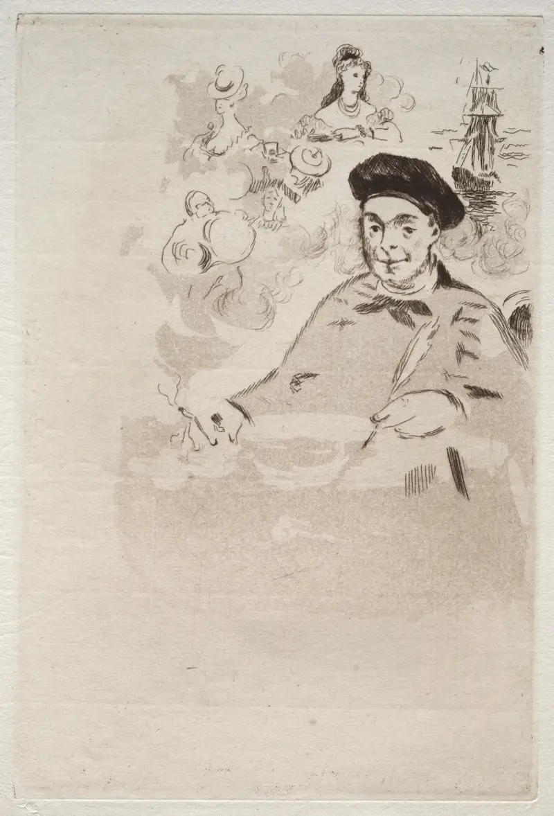 Frontispiece for an edition of Les Ballades by Theodore de Banville av Édouard Manet