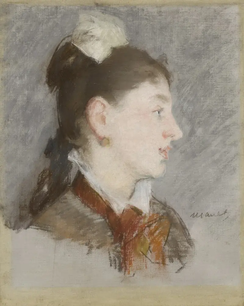 Jeune fille au col cassé, de profil av Édouard Manet