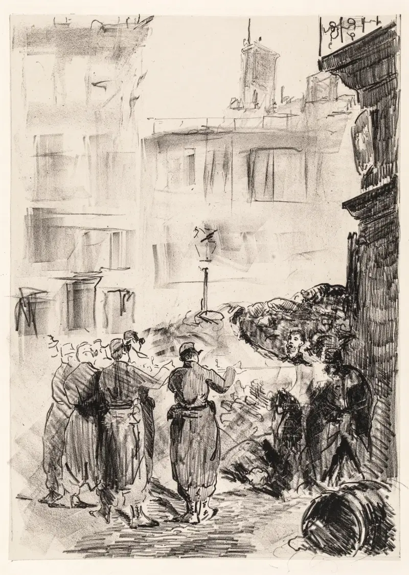La barricade Scéne de la Commune de Paris av Édouard Manet