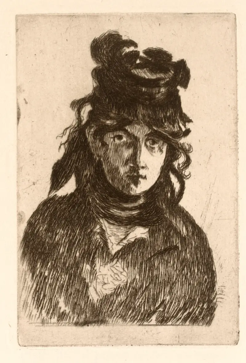 Portrait of Berthe Morisot, 1872 – nr 2 av Édouard Manet