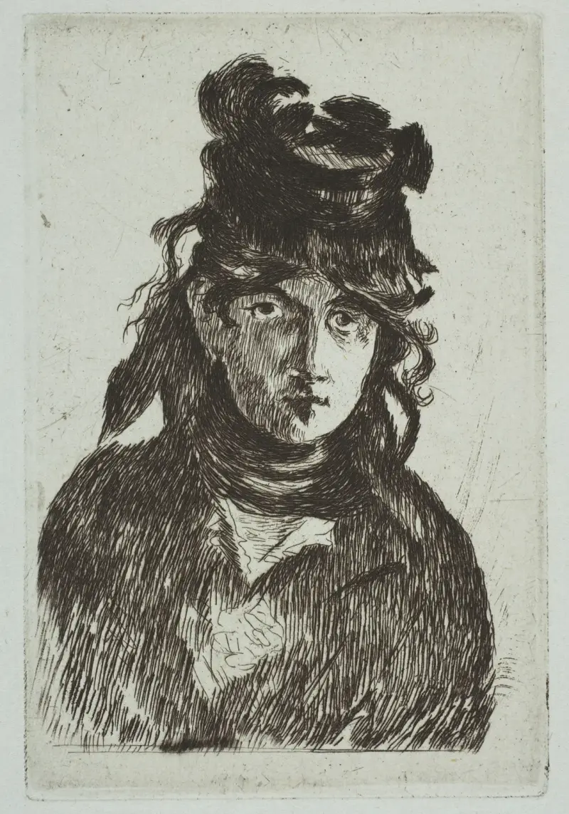 Portrait of Berthe Morisot, 1872 – nr 3 av Édouard Manet