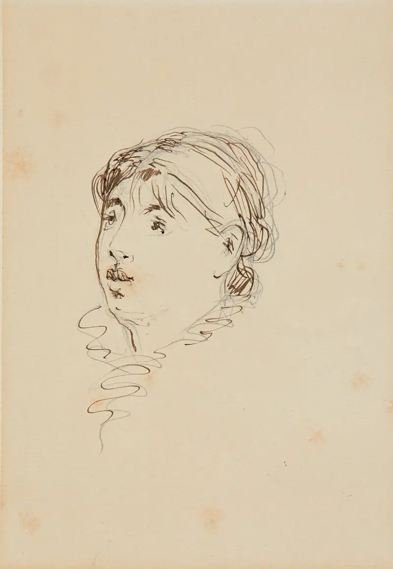 Tête de Marie Colombier av Édouard Manet