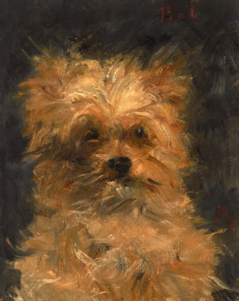 Tête du chien ‘Bob’ av Édouard Manet