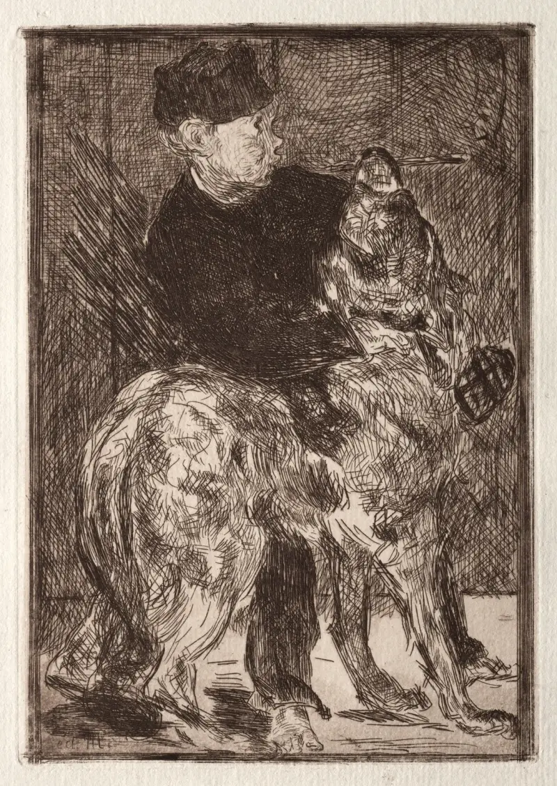 Der Junge mit dem Hund von Édouard Manet