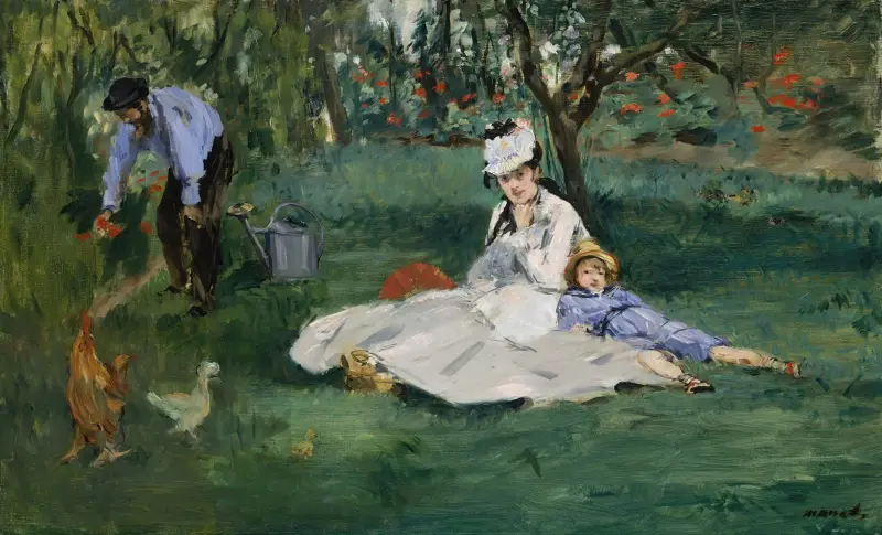 Die Familie Monet im Garten in Argenteuil von Édouard Manet