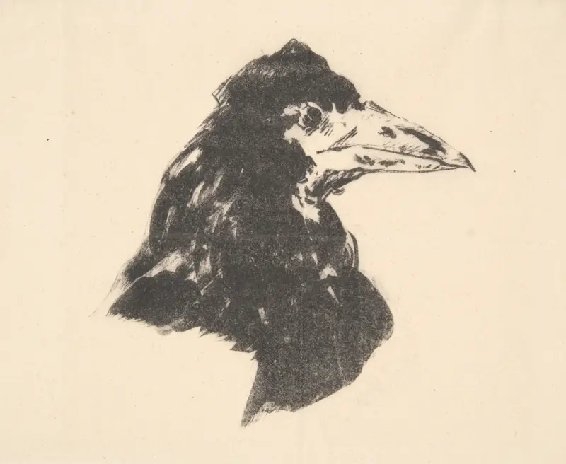 The Raven (Le corbeau); Design for the cover av Édouard Manet