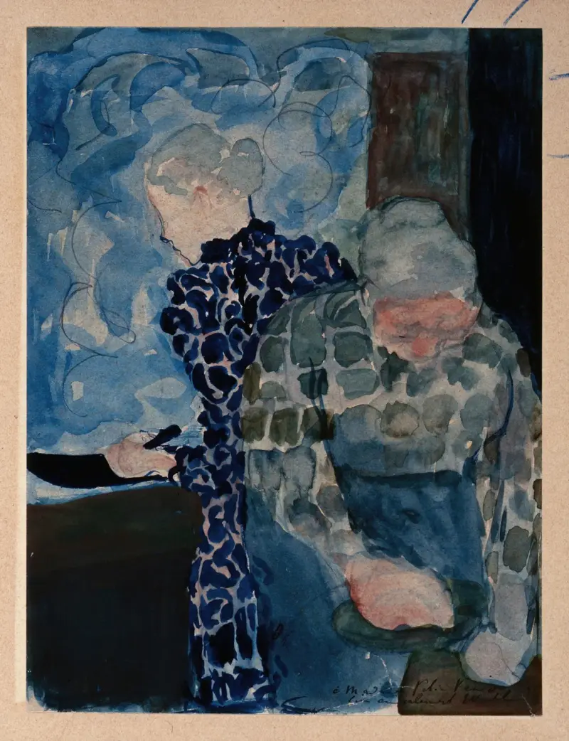 Deux Femmes dans Interieur av Édouard Vuillard