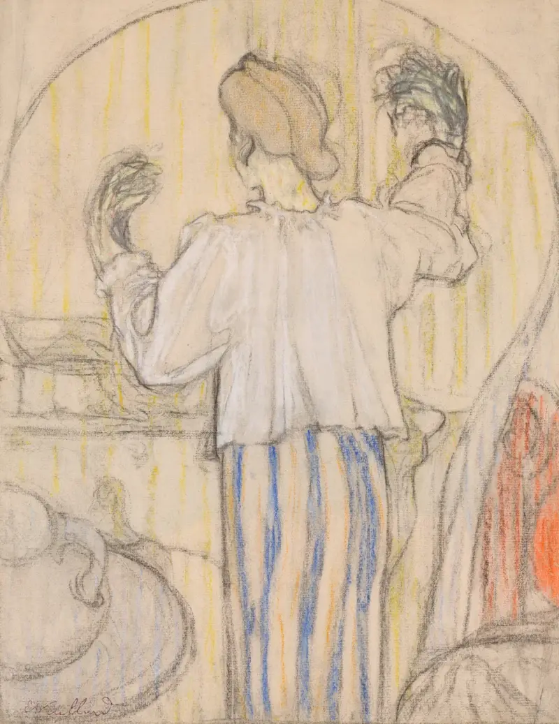 Vor dem Spiegel, 1898 von Édouard Vuillard