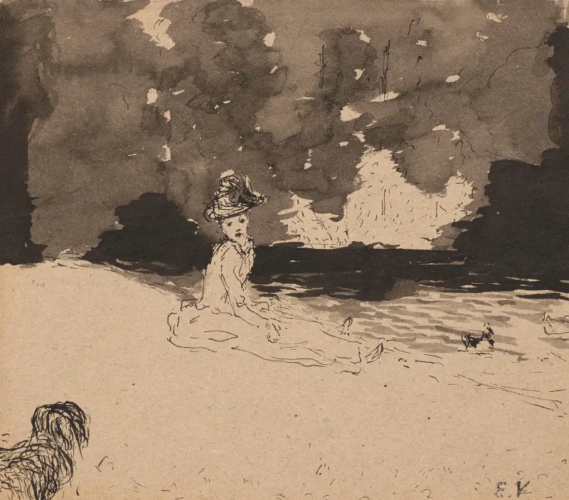 Élégante au bord d’un lac av Édouard Vuillard