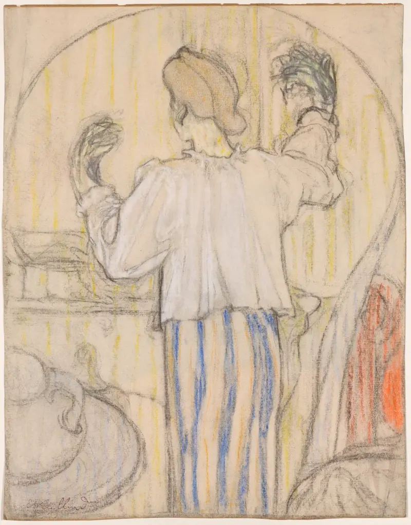 In Front of the Mirror av Édouard Vuillard
