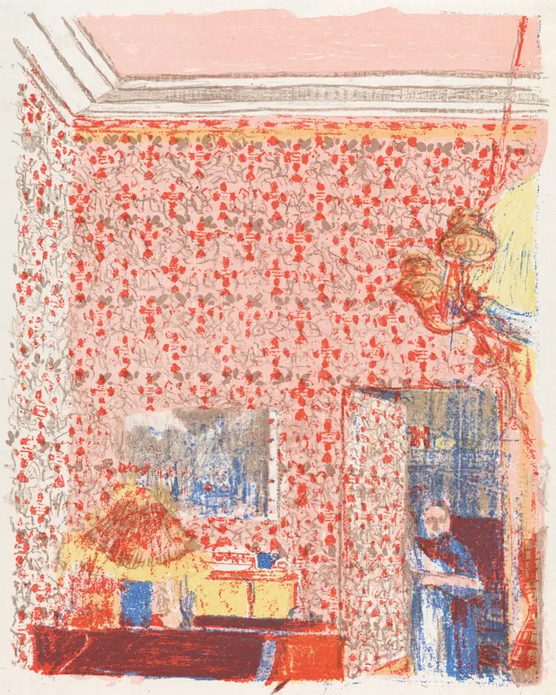Interieur aux tentures roses I av Édouard Vuillard