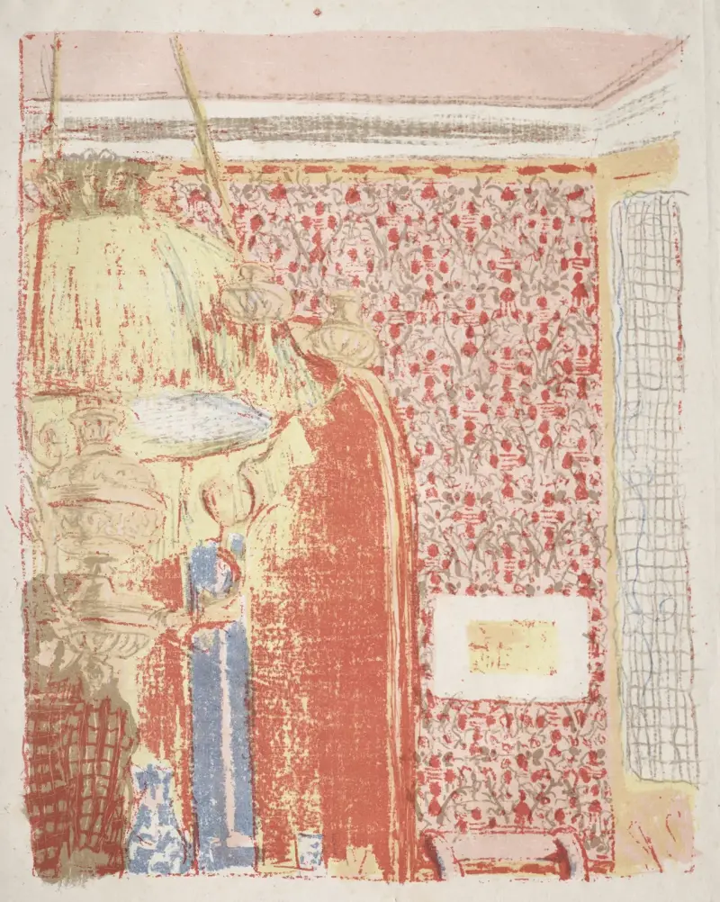 Interior with Pink Wallpaper II av Édouard Vuillard