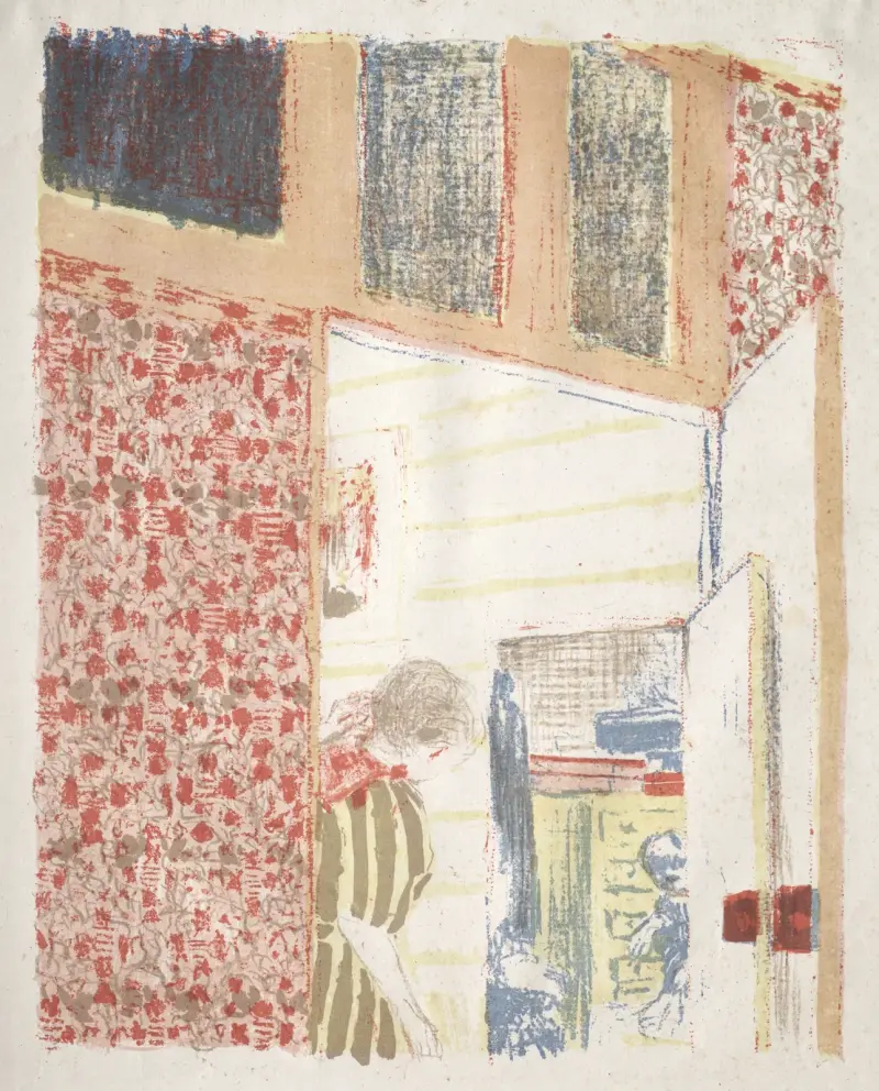 Interior with Pink Wallpaper III av Édouard Vuillard