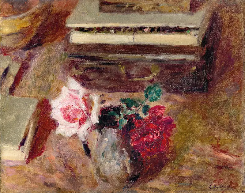 Les Deux roses et la boîte de pastels av Édouard Vuillard